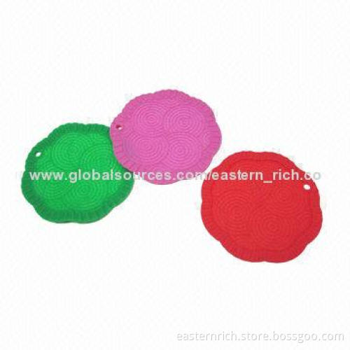 Silicone coaster, flower shape, DIA: 10cm